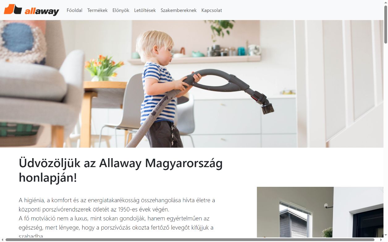 Allaway Magyarország weboldal referencia – K&M CodeLab